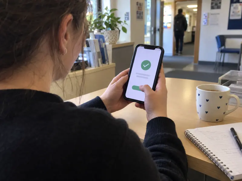 A learner confirming a course booking on their phone